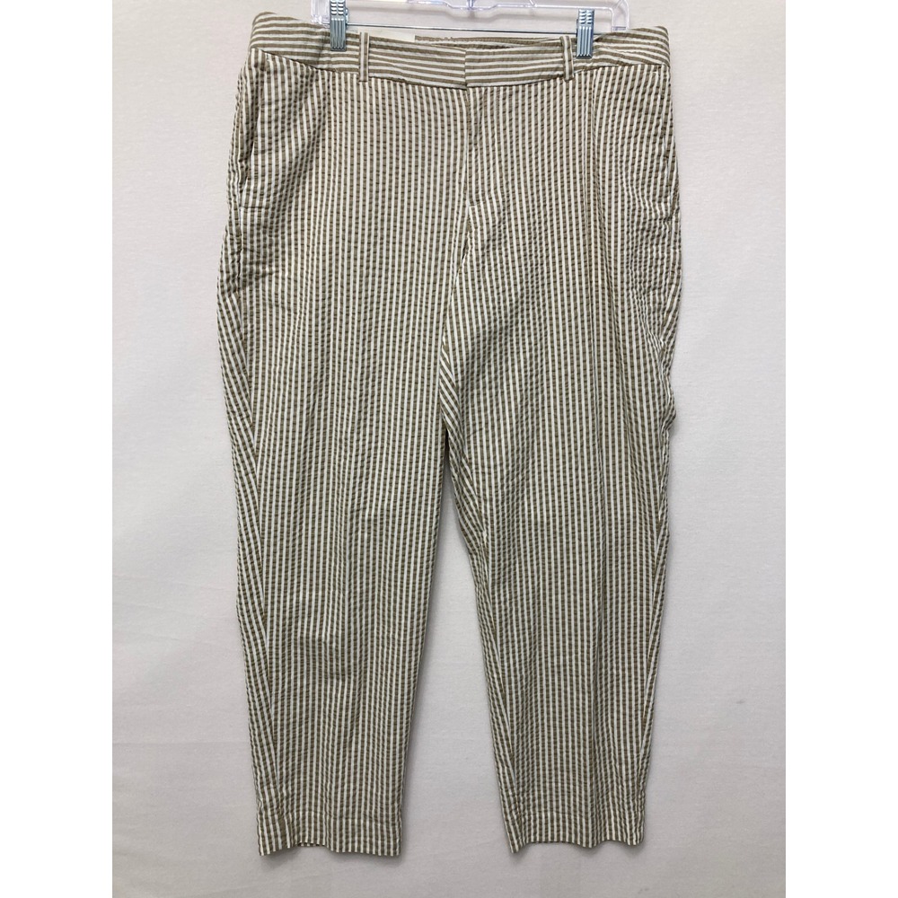 NWT A New Day Slim Ankle Pants size 14 Seersucker Striped Mid Rise Comfy